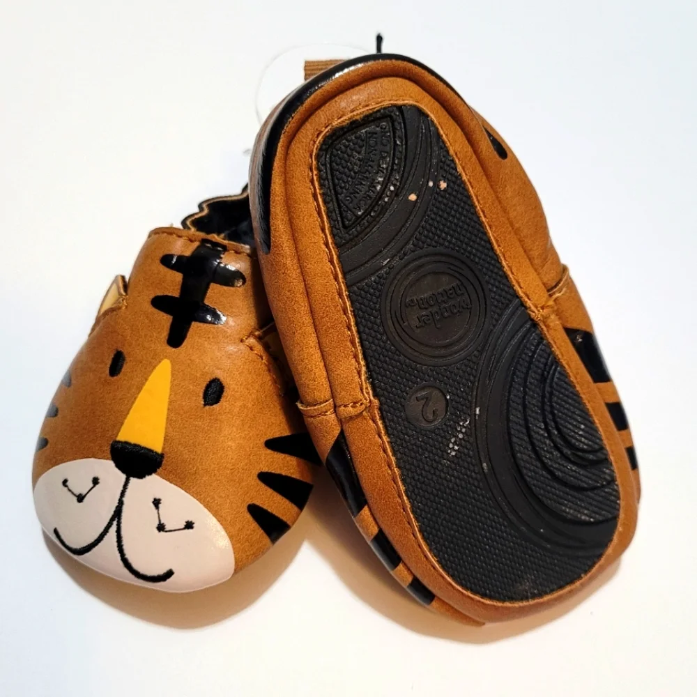 Infant Flexable Tiger Moccasins Size 2 (3M)